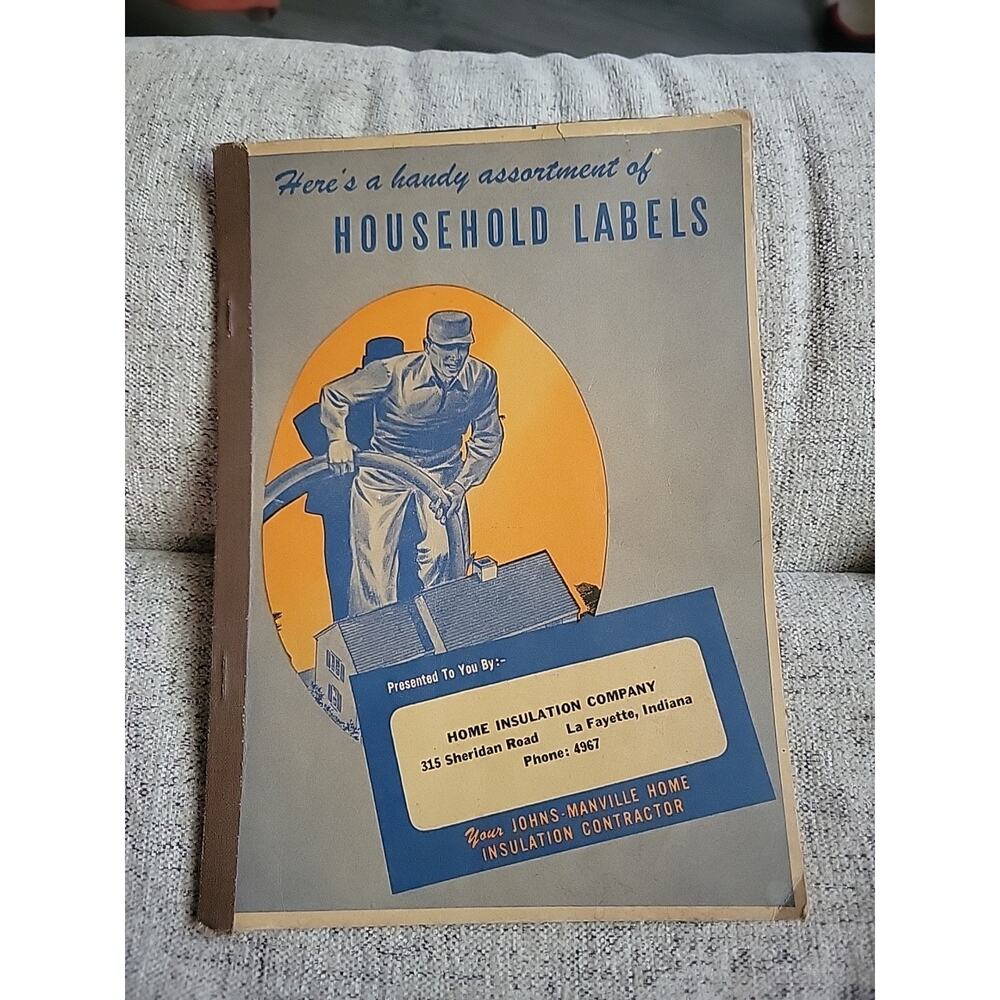 Household Labels Assortment Advertising Vintage Lafayette Indiana Paper Book Gum